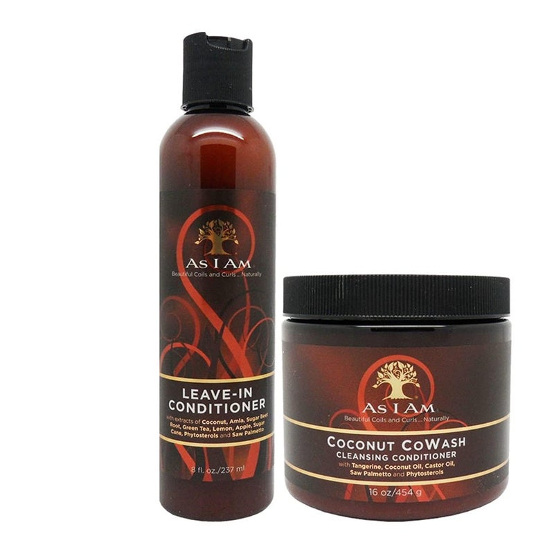 I AM As I Am Leavein Conditioner 8 Ounce and Coconut Cowash Cleansing Conditioner 16 Ounce