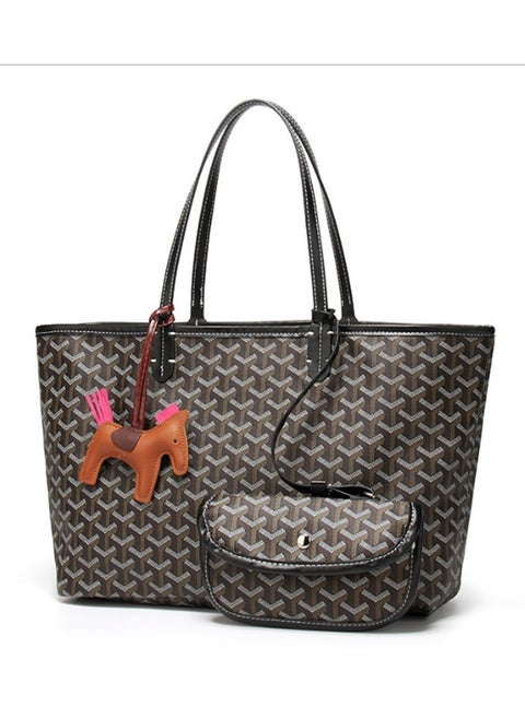 Printed Shopper Tote Black Pendants Random