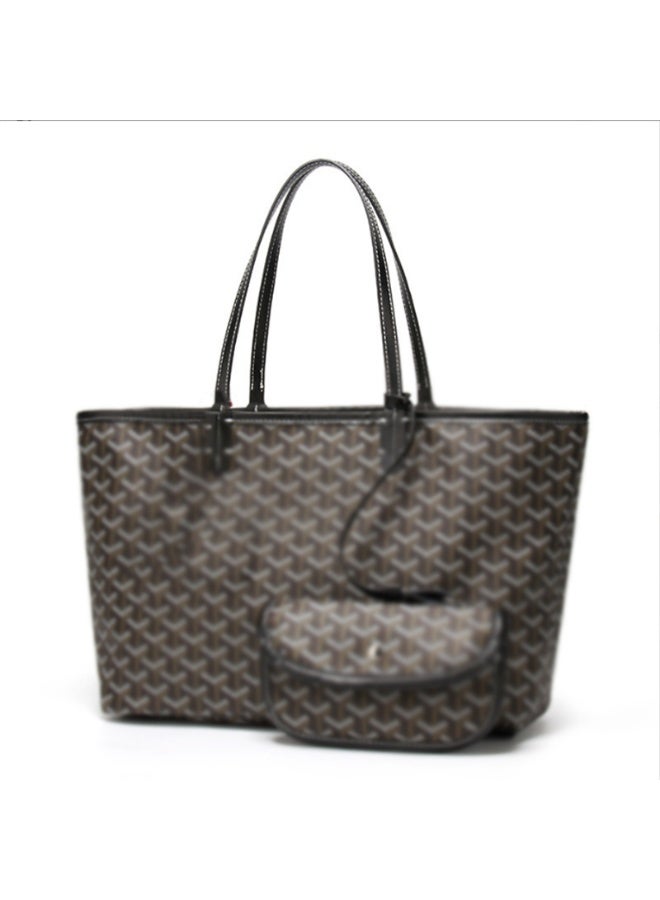Printed Shopper Tote Black Pendants Random