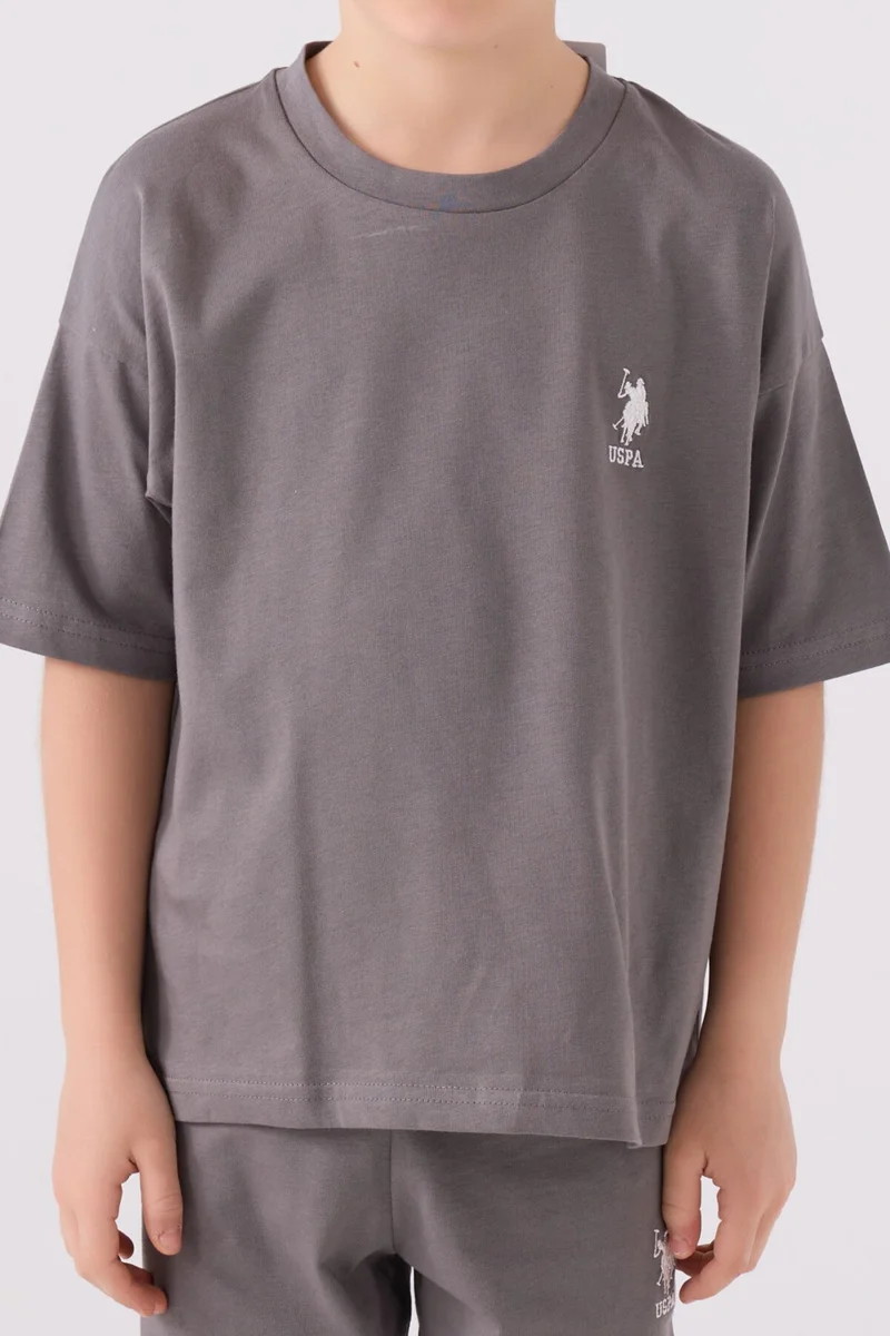 U.S. Polo Assn. Boys Anthracite Bermuda Set