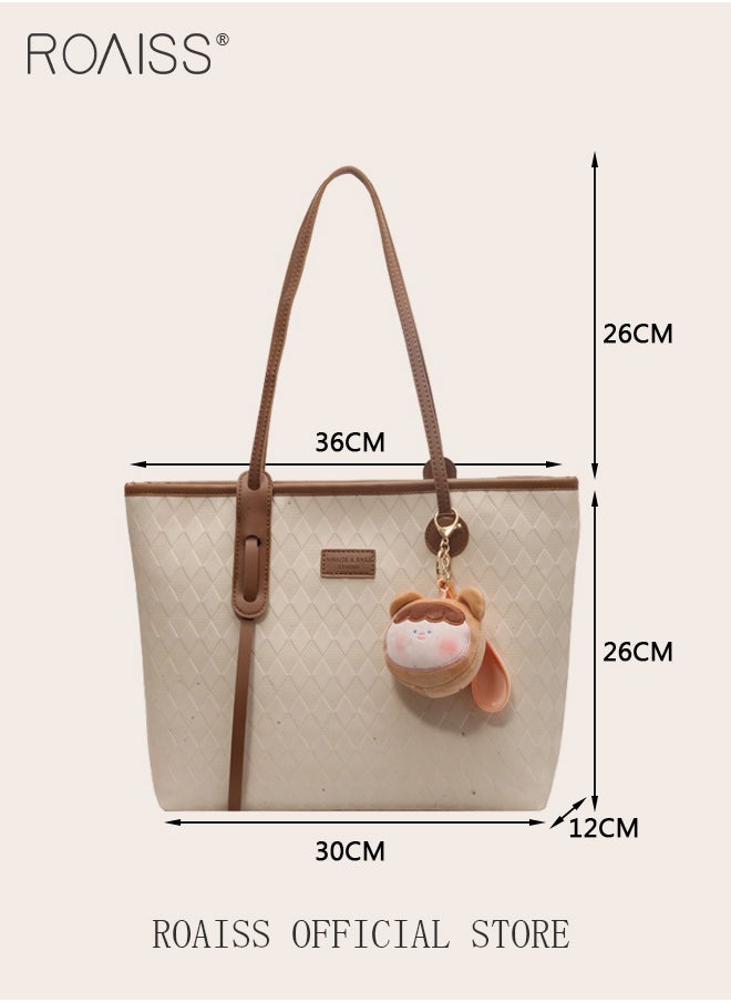 Women Canvas Single Shoulder Bag Spacious Student Bag Ladies Zippered Tote Bag for Commuting - pzsku/Z4D0FC807CD82AF60CF7DZ/45/_/1728980201/c6103cf5-33a5-4590-a474-64c6ee128a03