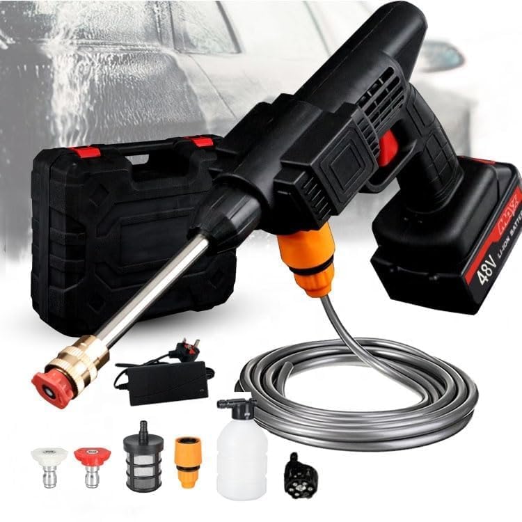 ATETO Cordless 48V Electric High Pressure Car Washer Machine Accessories Portable Power ABS Material MultiFunction 3 in 1 Nozzle 5M Pipe for Washing CarsWatering FlowersCleaning Floors 1pcs - Image 3
