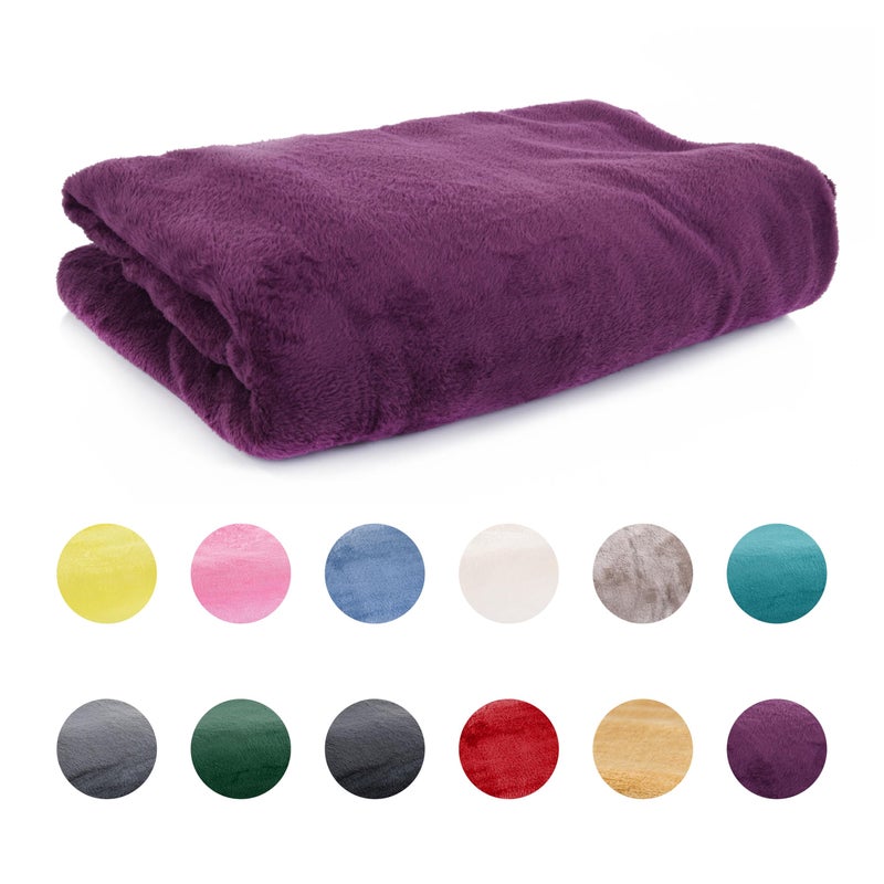Mintra Home Throw Blanket for Couch, Soft Polyester Fleece Blanket, Cozy Lightweight Fuzzy Fall Décor Throw Blankets for Bed/Bed Cover/Couch Cover, 51” x 60” (XS, Purple) - Image 1