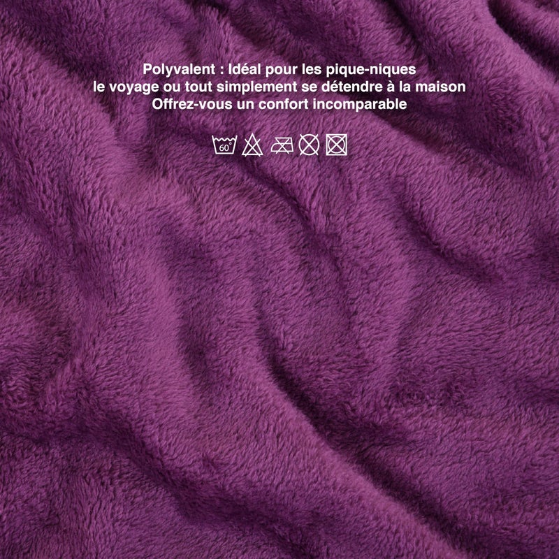 Mintra Home Throw Blanket for Couch, Soft Polyester Fleece Blanket, Cozy Lightweight Fuzzy Fall Décor Throw Blankets for Bed/Bed Cover/Couch Cover, 51” x 60” (XS, Purple) - Image 2