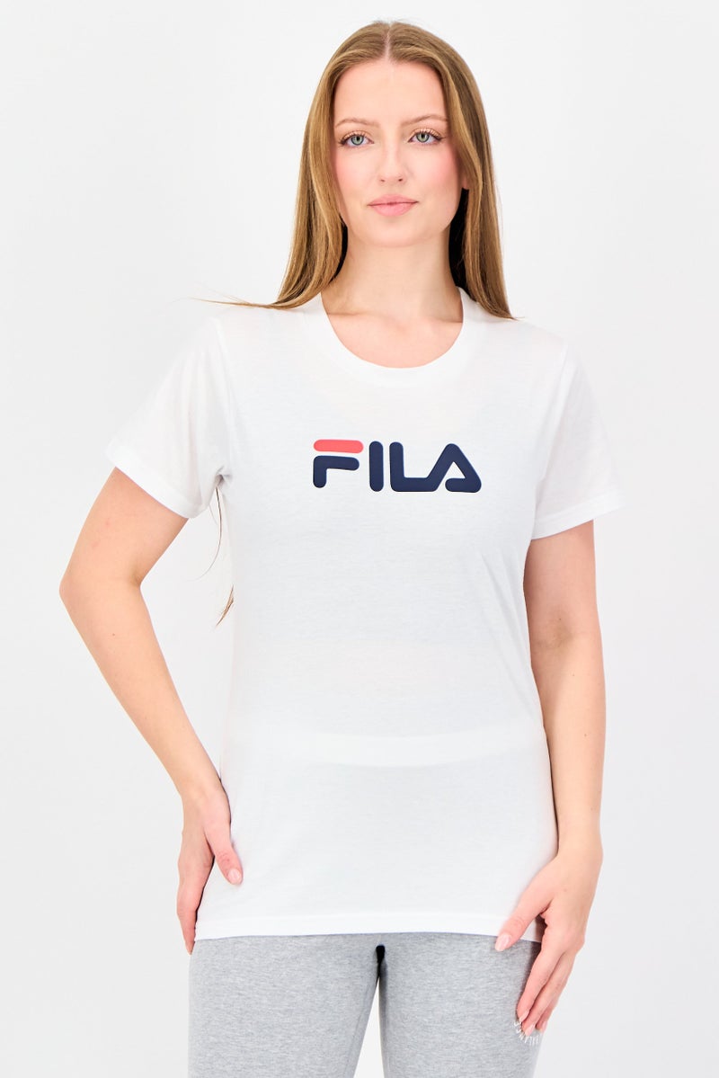 FILA Women Sportswear Fit Short Sleeve Training T-Shirt, White - Image 1