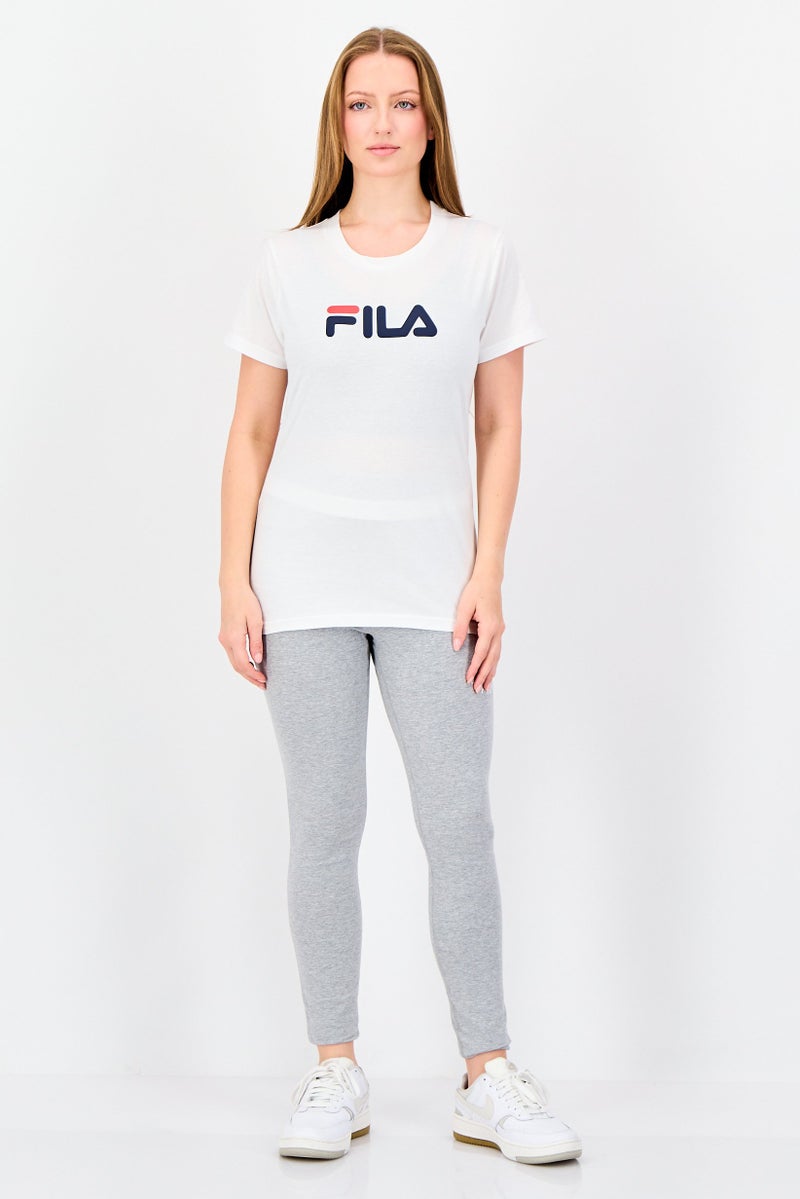 FILA Women Sportswear Fit Short Sleeve Training T-Shirt, White - Image 4