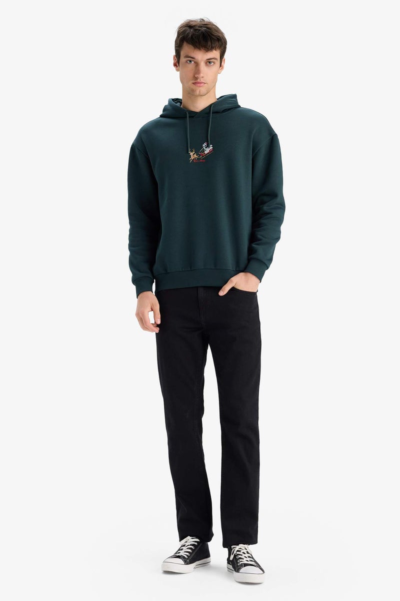 DeFacto Rick and Morty Boxy Fit Hooded Back Printed Sweatshirt - Image 2
