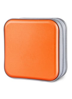 SYOSI CD Case, 48 Capacity Plastic CD Case Hard Shell DVD Storage Box Large Capacity CD & DVD Storage Binder for Car, Home, Office, Travel (Orange)
