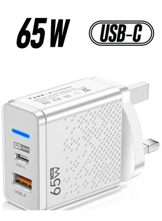 65W GaN Charger USB C Power Adapter Dual Type A & C Wall Charging Plug GaN Compatible with Steam Deck, iPhone, iPad, Oneplus, Huawei, Lenovo, HP, Asus, Ace, Xiaomi, Samsung - pzsku/Z4D100A508992692CA096Z/45/_/1738234096/191155f5-f976-4f76-bc39-9391ce068dab