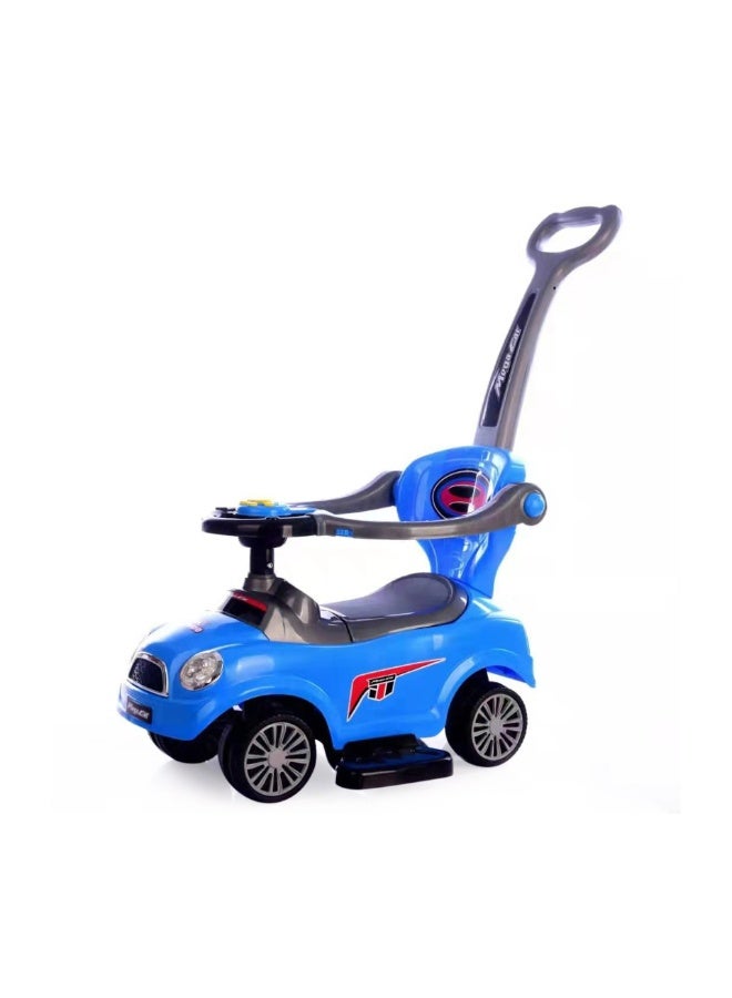 بايكو 3 في 1 أطفال ركوب على دفع سيارة مع مقبض الوالدين ، عجلة القيادة والسلامة مسند الظهر