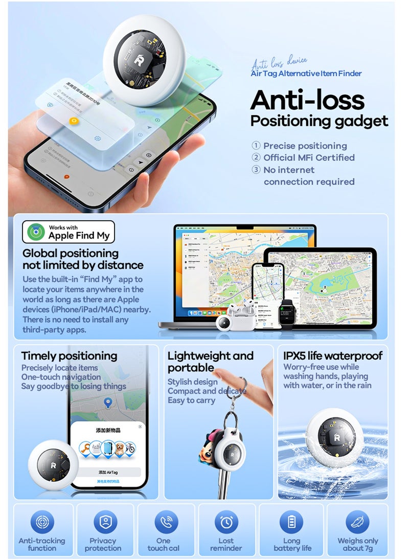 REMAX - Smart Global Position Tracking Item Finder – Lightweight, Precise, and Reliable | AirTag Anti-Loss Reminder Key Finder Works with Find My App for iOS Devices Only - Image 1