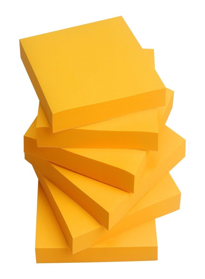OSBOO Sticky Notes 3x3 Self-Stick Notes Pads with 6 Bright Colors, Easy to Post for Office, Shool, Home, 6 Pads/Pack, 100 Sheets/Pad (Orange) - Image 2