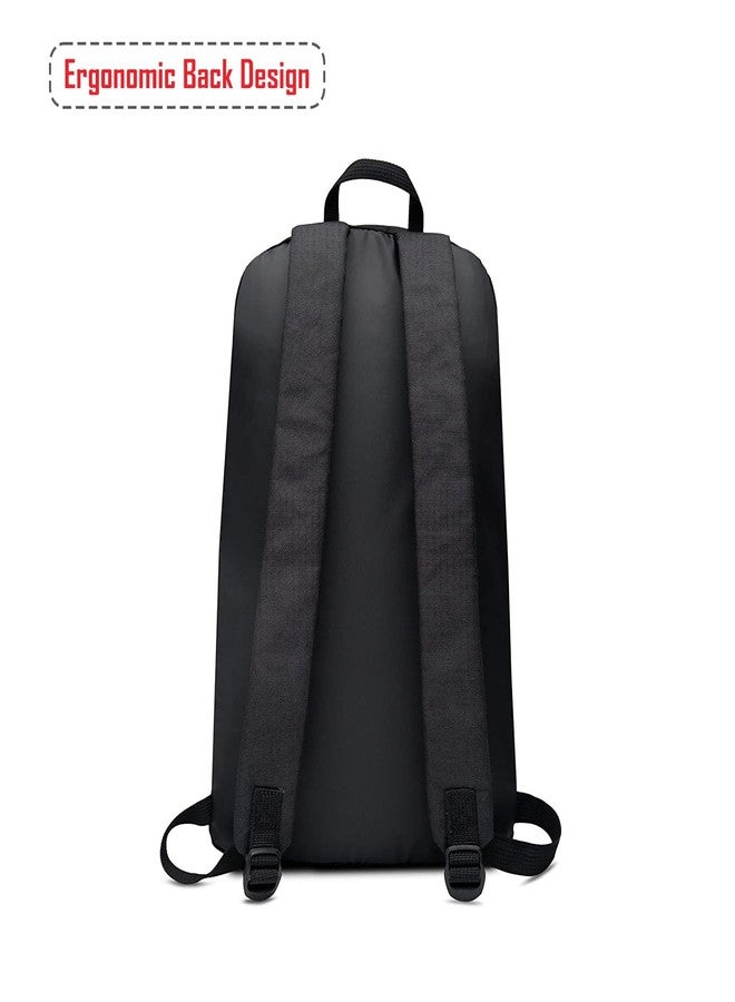 H-HEMES Small Bag for Daily Use Gym Bag, Mini Backpack With Front Zipper Pocket for Men & Women, 16 L Backpack (Black & Red) - Image 5