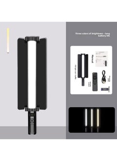 Direct Live Hand-held Led Rod Lamp Stepless Dimming Camera Atmosphere Lamp Double Color Temperature Full Color Rgb Fill Light-Light Source Color:[type B Stick Lamp-three Colors Temperature] (with Baffle)