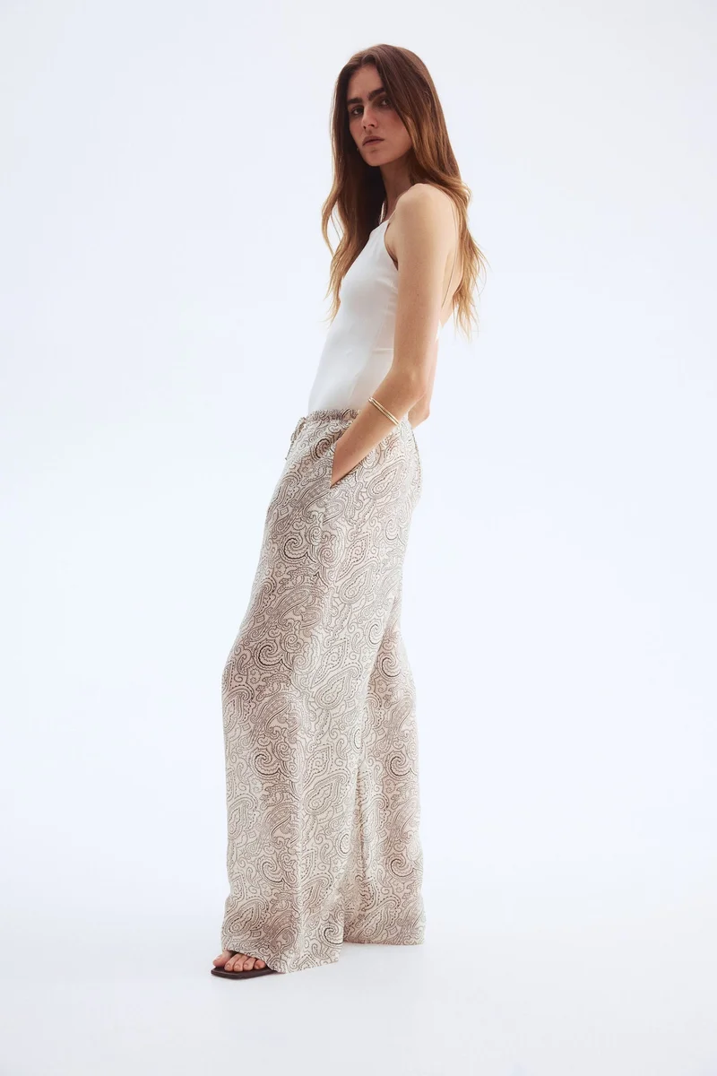 اتش اند ام بنطلون واسع برباط