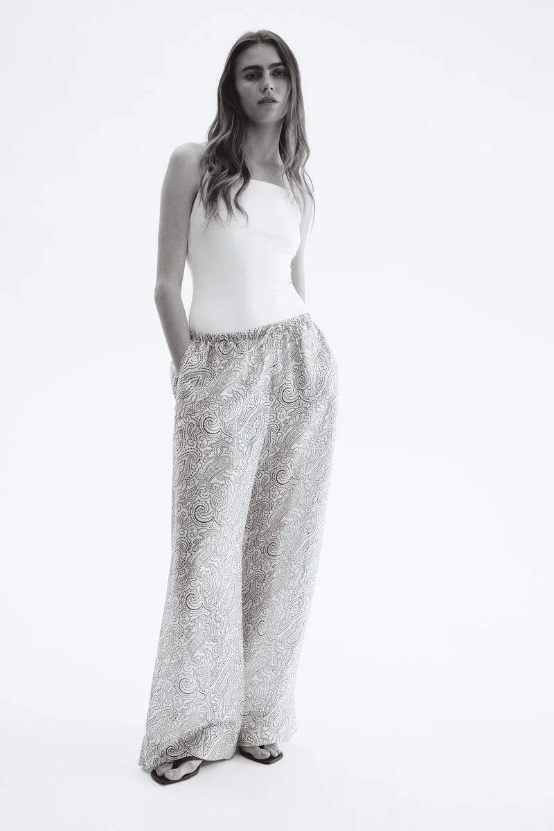 اتش اند ام بنطلون واسع برباط