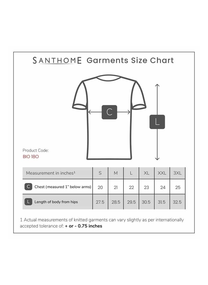 SANTHOME Plain round neck t-shirts for men  - Image 4