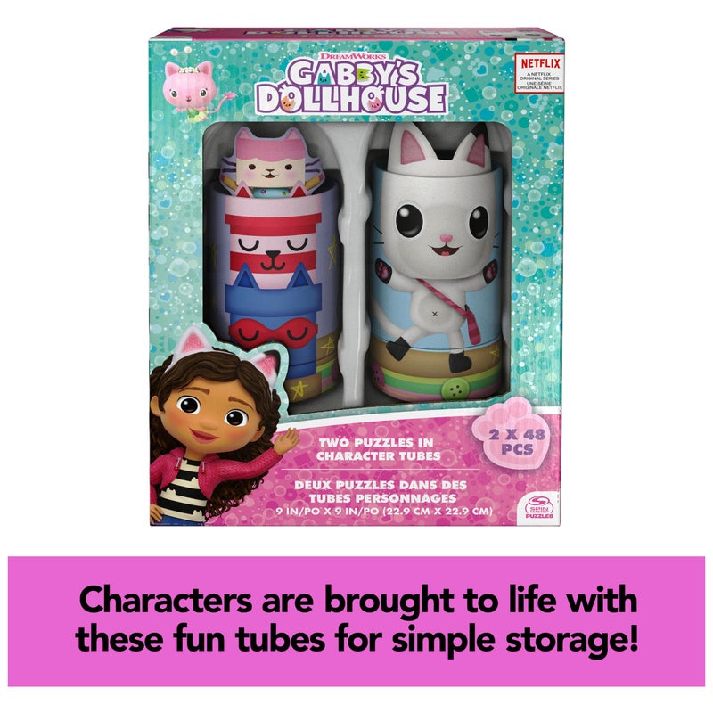 Spin Master Games ألعاب سبين ماستر - بيت دمى غابي، مجموعة ألغاز من 2 - 48 قطعة ألغاز في أنابيب تخزين الشخصيات - ألعاب بيت دمى غابي للأطفال، للأعمار من 4 سنوات وما فوق - Image 3