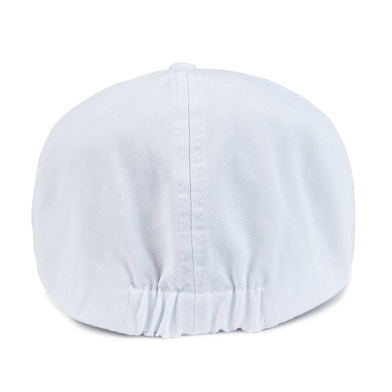 VOBOOM Cotton Washing Flat Cap Cabbie Hat Gatsby Ivy Irish Hunting Newsboy (White) - Image 4