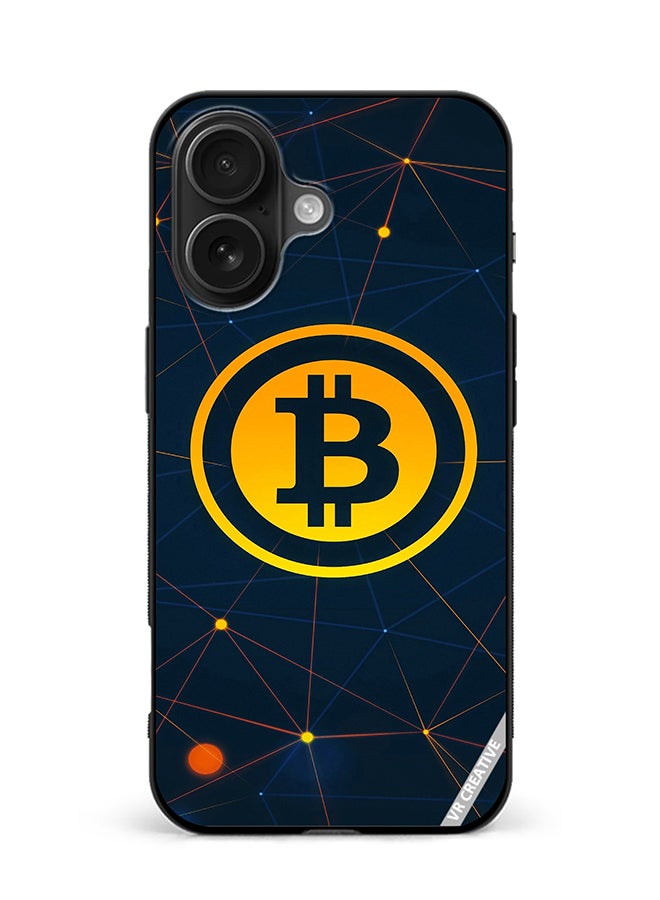 VR CREATIVE Protective Case Cover For Apple iPhone 16 Plus Bitcoin Design Multicolour