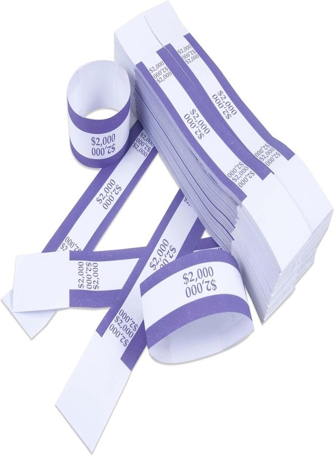 L LIKED Money Band Self Sealing Currency Straps for Bill Wrappers (Purple $2000-1002 PCS) - Image 5