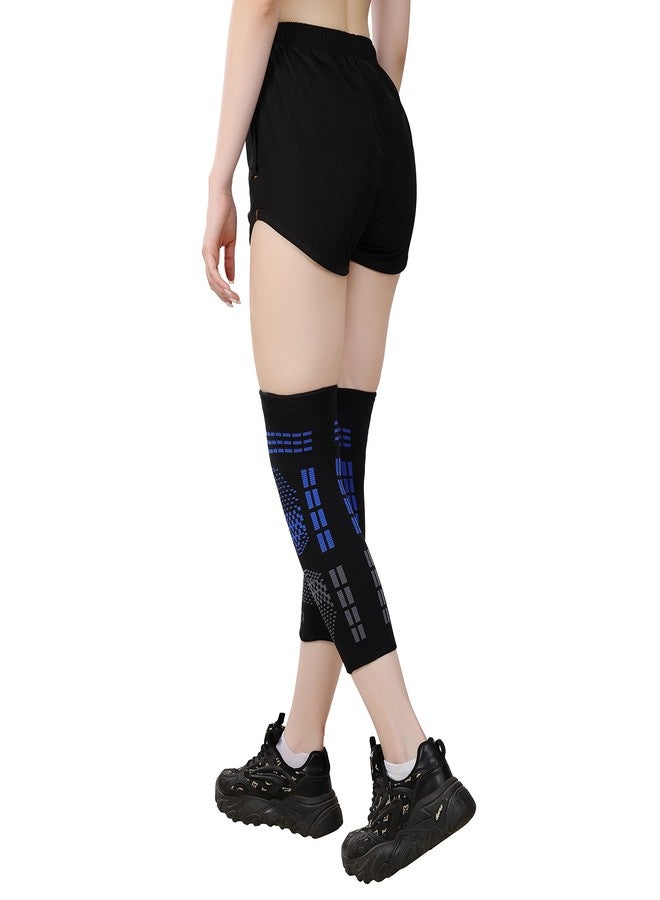 بروميسكا كم ضغط للركبة من بروميسكا للرياضة، والتمارين الرياضية، وتخفيف الألم، ودعم الركبة، والتمارين الرياضية، والجري، وركوب الدراجات، وواقي الركبة للنساء (عبوة من قطعة واحدة) (كبير، أزرق) - Image 4