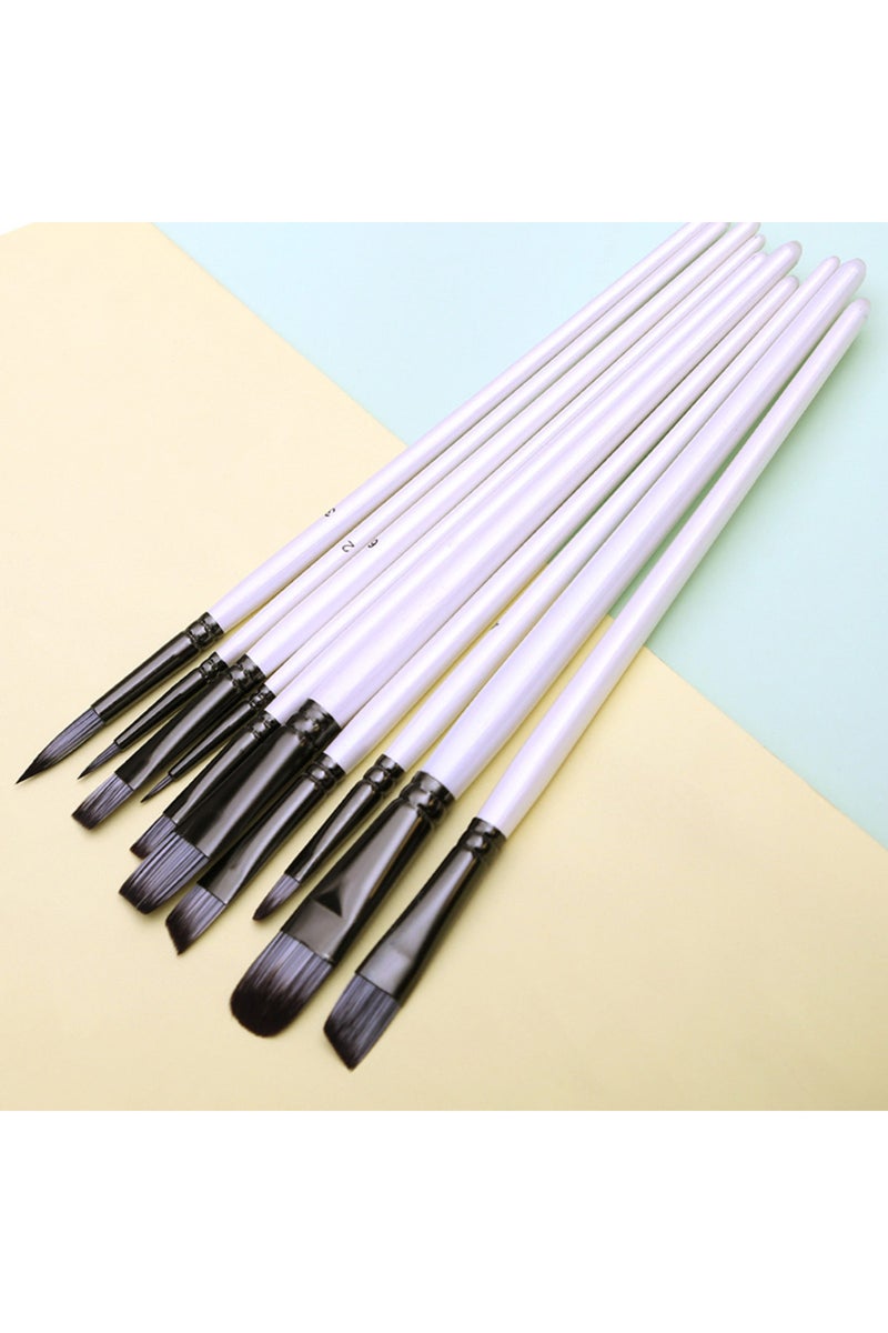 إيروريكس مجموعة فرش رسم فنية للأكريليك والغواش والزيت والألوان المائية، مناسبة للرسم على القماش، رؤوس من النايلون الصناعي، عبوة من 10 قطع - Image 5