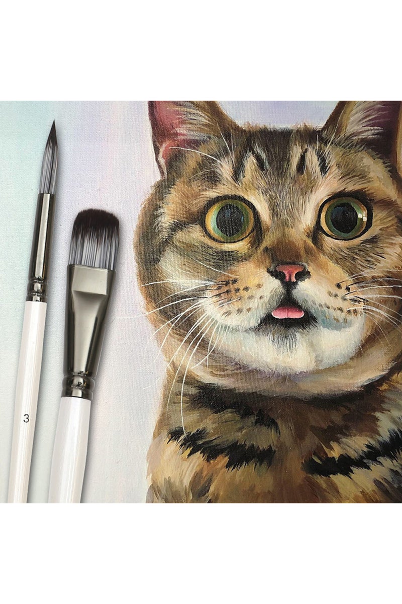 إيروريكس مجموعة فرش رسم فنية للأكريليك والغواش والزيت والألوان المائية، مناسبة للرسم على القماش، رؤوس من النايلون الصناعي، عبوة من 10 قطع - Image 4