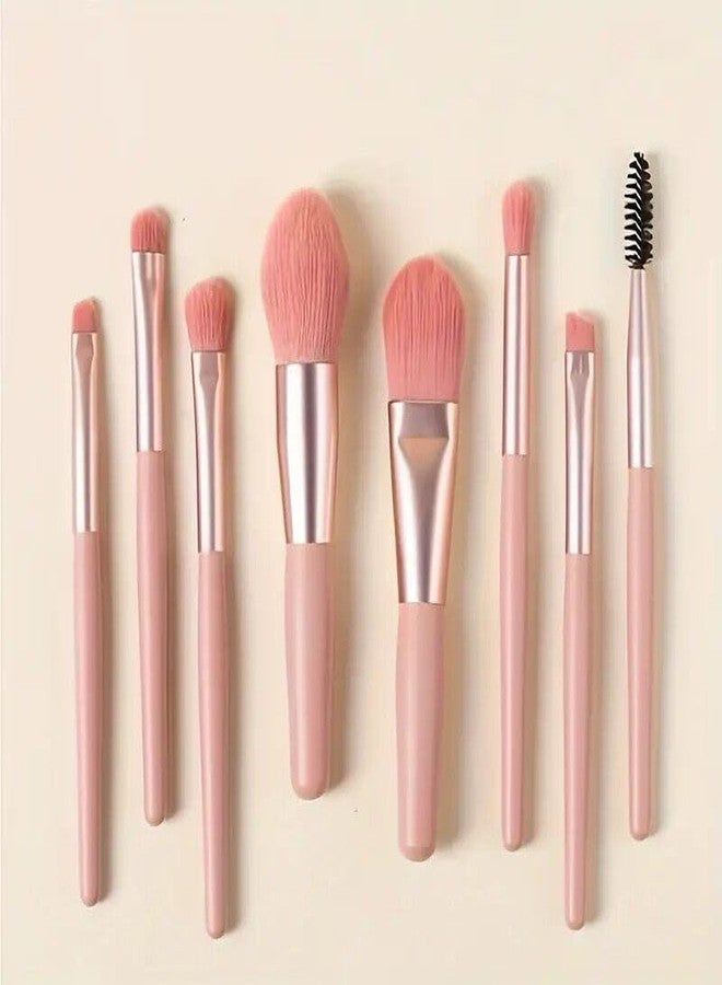 Perr Cherry Brushes with Pouch, 8PCS Professional Makeup Brush Set, Travel Size Cosmetic Brushes Kit for Face Foundation Blush Eye Shadow, Wooden Handle Soft Bristles (Multicolor) Pack Of 2 - Image 5