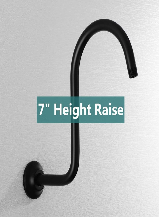 بيستل رأس دش BESTILL على شكل حرف S مقاس 13 بوصة مع ذراع دش ممتد عالي الارتفاع وحافة، لون أسود غير لامع - Image 2