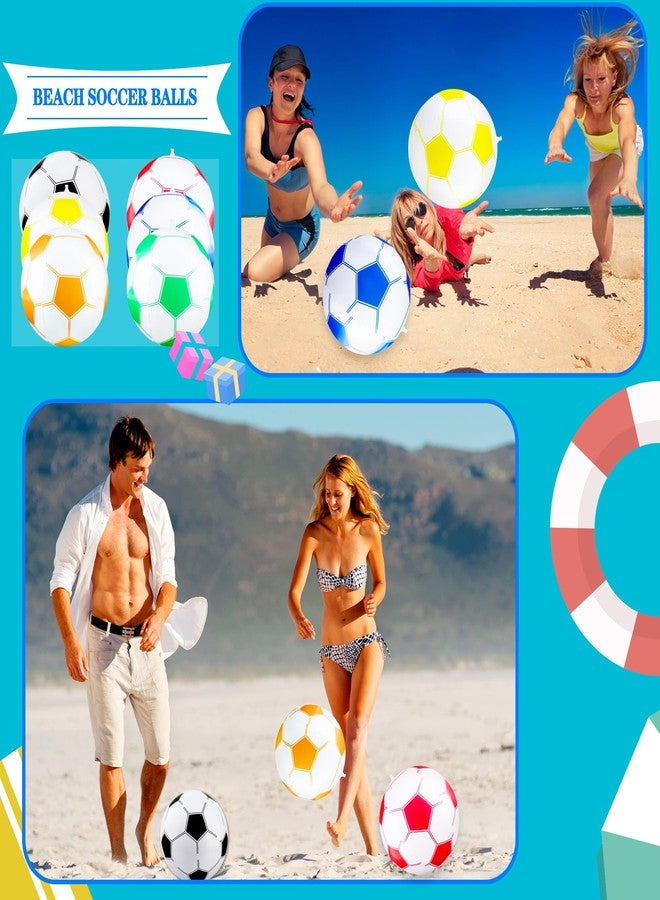 Sonarun 16 Pack 16 Inch Inflatable Soccer Balls Beach Balls Bulk Colorful Blow Up Beach Soccer Balls Party Favor for Outdoor Summer Pool Beach Sports Party Favor, 8 Colors - Image 4