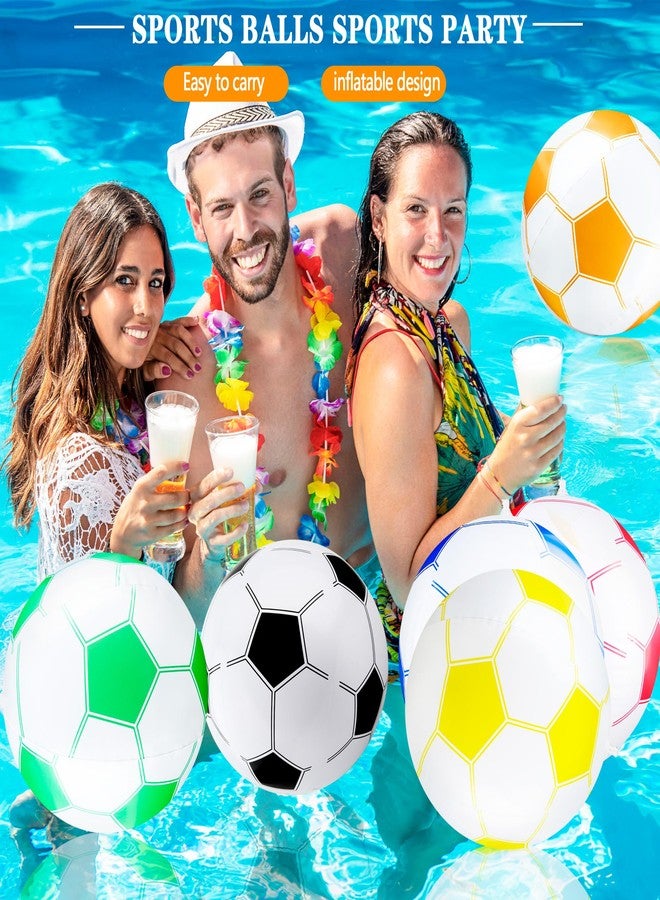 Sonarun 16 Pack 16 Inch Inflatable Soccer Balls Beach Balls Bulk Colorful Blow Up Beach Soccer Balls Party Favor for Outdoor Summer Pool Beach Sports Party Favor, 8 Colors - Image 3