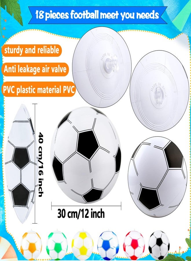 Sonarun 16 Pack 16 Inch Inflatable Soccer Balls Beach Balls Bulk Colorful Blow Up Beach Soccer Balls Party Favor for Outdoor Summer Pool Beach Sports Party Favor, 8 Colors - Image 2