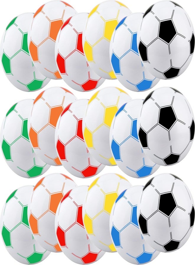 Sonarun 16 Pack 16 Inch Inflatable Soccer Balls Beach Balls Bulk Colorful Blow Up Beach Soccer Balls Party Favor for Outdoor Summer Pool Beach Sports Party Favor, 8 Colors - Image 1