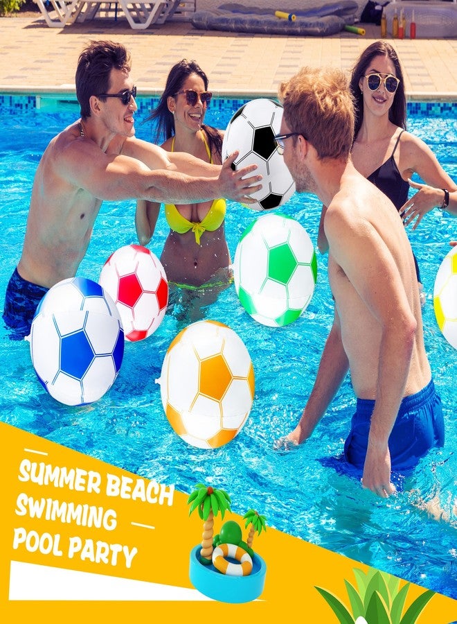 Sonarun 16 Pack 16 Inch Inflatable Soccer Balls Beach Balls Bulk Colorful Blow Up Beach Soccer Balls Party Favor for Outdoor Summer Pool Beach Sports Party Favor, 8 Colors - Image 5