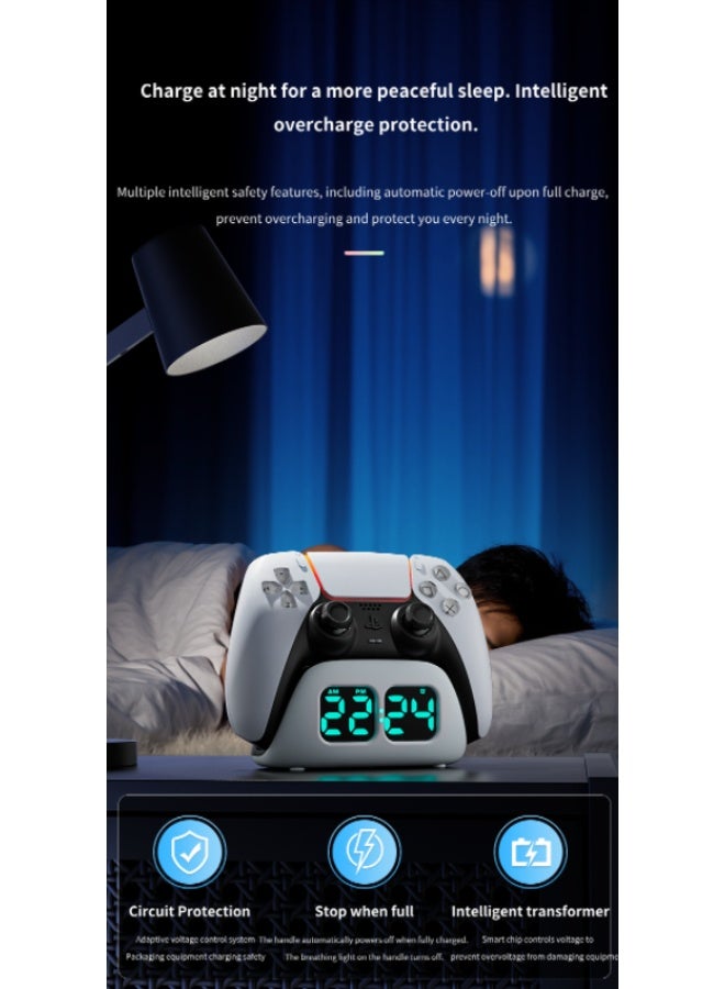 أوليون Suitable for PS5 handle  multifunctional game handle charging dock with alarm clock display fast charging dock - Image 5