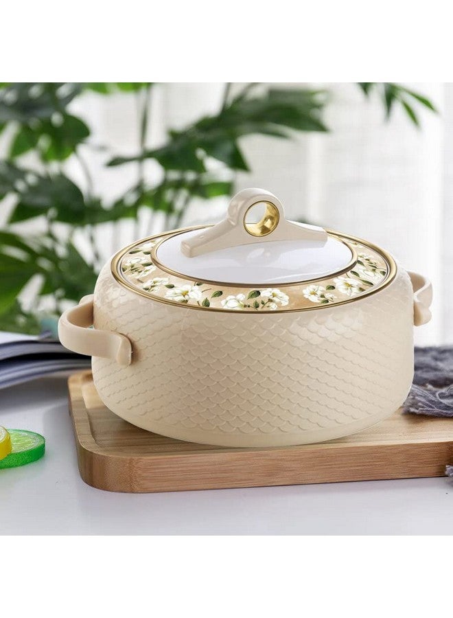 Nayasa Casserole Insulated Serving Tureen Hot Pot Thermoware with Inner Stainless Steel (Beige, 3PC Big Set (1000+1500+2000ml))(SH) - Image 3