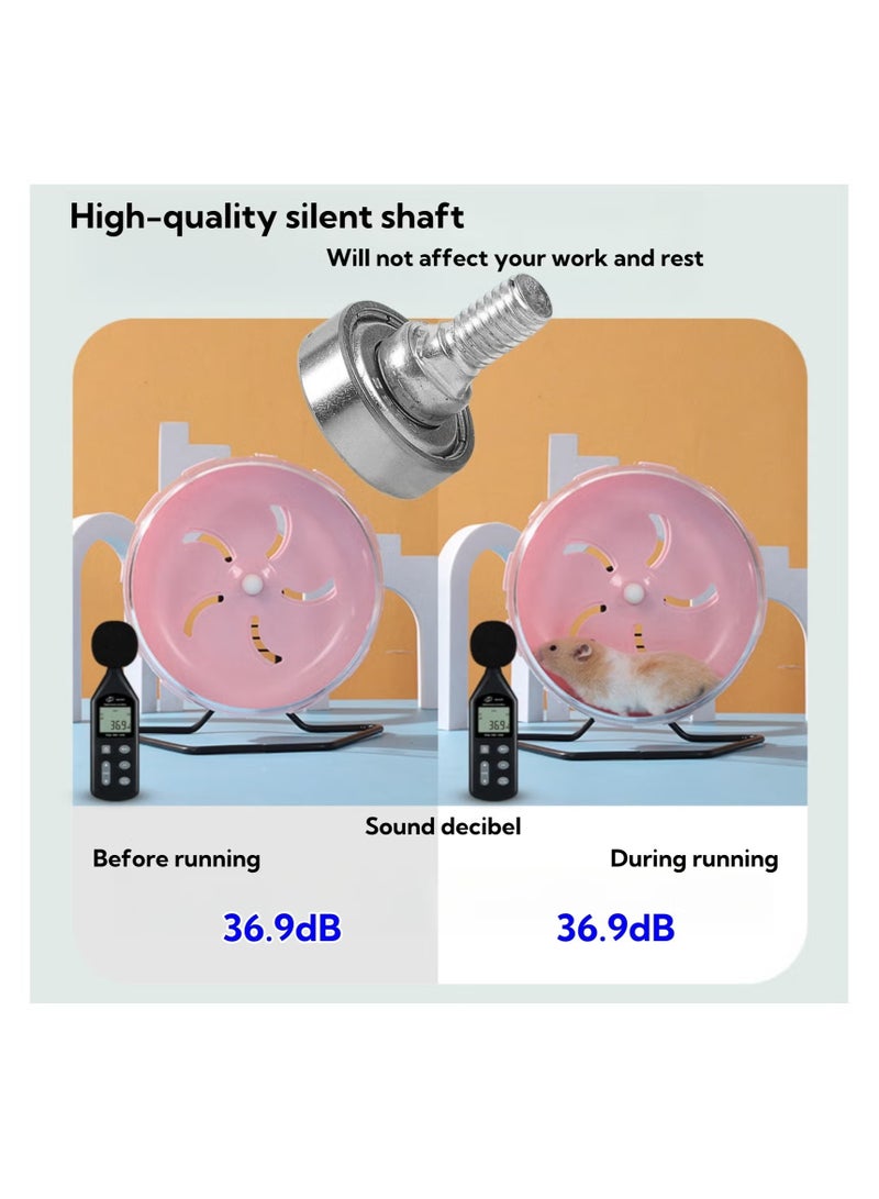 Ailily Hamster Exercise Wheel, 21.5 cm Silent Running Wheel for Small Pets, Durable Plastic Non-Slip Structure with Stability Base & Anti-Chewing Feature, Ideal Running Toy for Healthy Activity & Fun - Image 4