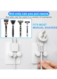 Excefore 8PCS Shaver Holder for Shower Self-Adhesive Adjustable Reusable Bathroom Waterproof Wall Hanging Loofah Waterproof Shower Hook Widely Used In Kitchen Bathrooms  - Image 3