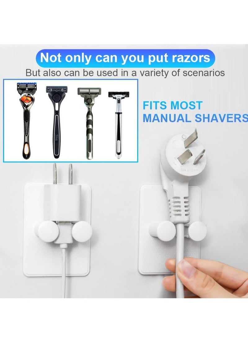 Excefore 8PCS Shaver Holder for Shower Self-Adhesive Adjustable Reusable Bathroom Waterproof Wall Hanging Loofah Waterproof Shower Hook Widely Used In Kitchen Bathrooms - Image 3