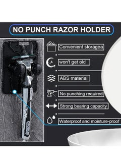 Excefore 8PCS Shaver Holder for Shower Self-Adhesive Adjustable Reusable Bathroom Waterproof Wall Hanging Loofah Waterproof Shower Hook Widely Used In Kitchen Bathrooms  - Image 5