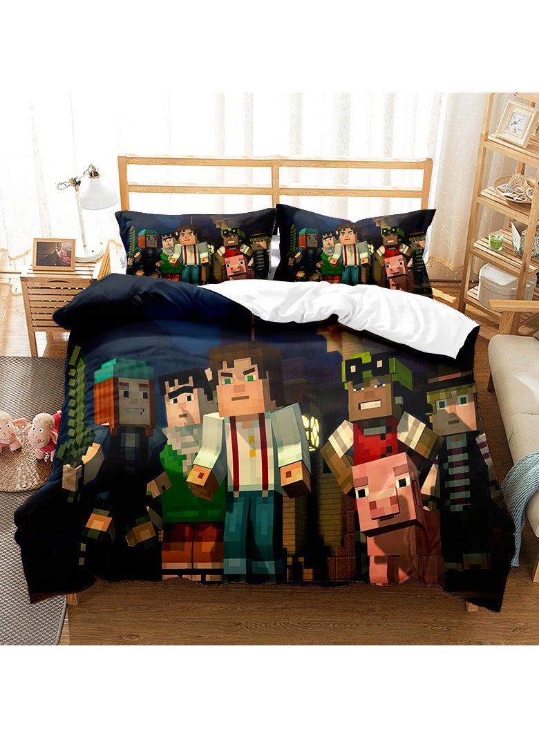 Generic Minecraft Game Peripheral Bedding Three-Piece Set 180*210cm  - Image 1