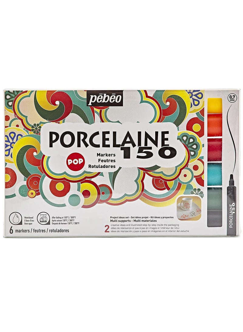 Pebeo Porcelaine 150 Markers 6 x 0.7mm Nibs (Pop Set) - Image 5