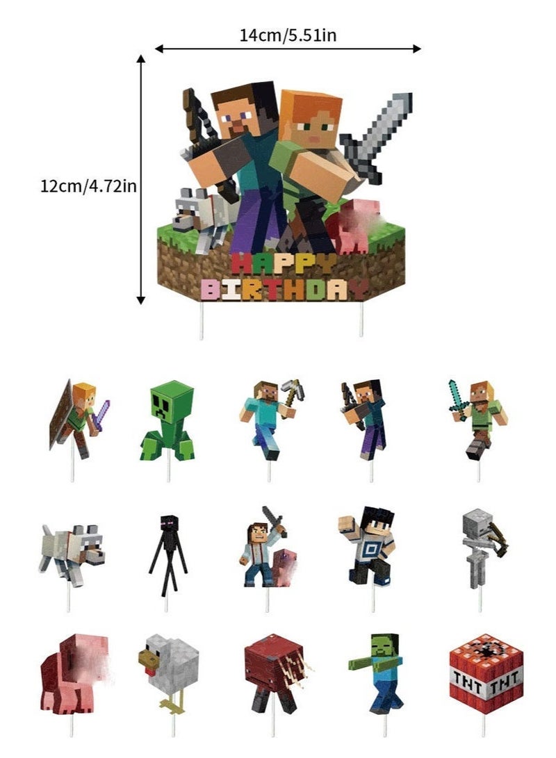 Sharpdo Minecraft Balloon Garland Set with Happy Birthday Banner,Cake Topper,Perfect for Graduation Baby Shower Birthday Bachelorette Party Backdrop Decoration,Suitable for Indoor and Outdoor - Image 5