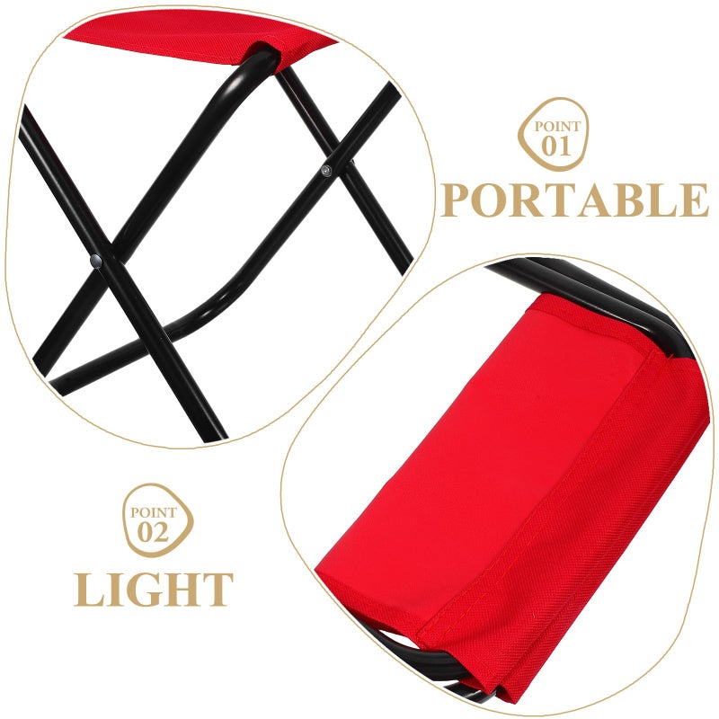 Compact Lightweight Portable Folding Stool For Outdoor Camping Fishing Beach Hiking Red - Image 5