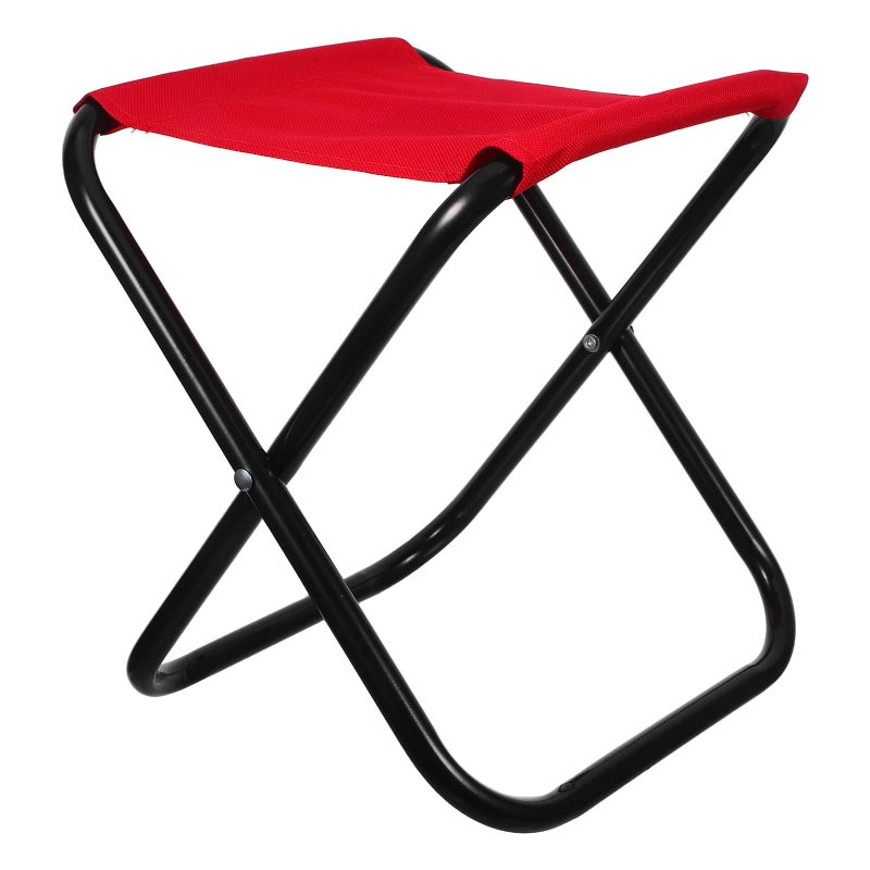 Compact Lightweight Portable Folding Stool For Outdoor Camping Fishing Beach Hiking Red - Image 2