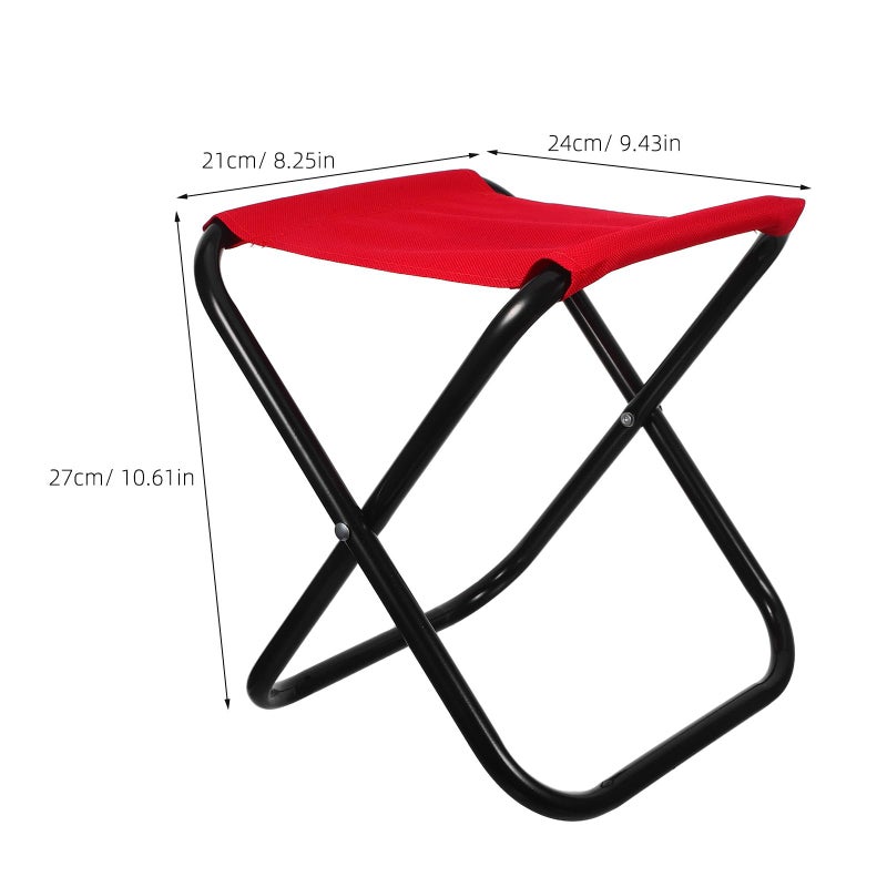 Compact Lightweight Portable Folding Stool For Outdoor Camping Fishing Beach Hiking Red - Image 4