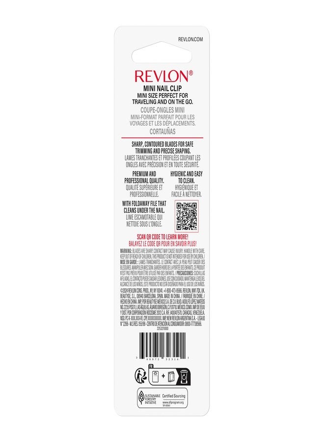 Revlon Compact Nail Clipper, Small Mini Design, Perfect for Travel, Use to Trim Fingernails and Toenails, Stainless Steel, 1 Count - Image 3