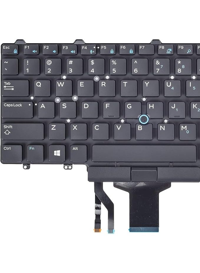 Terabyte Replacement Backlight Keyboard for Dell Latitude E5450 E5470 E7450 E7470, Latitude 5480 5490 5491 7480 7490 Series Laptop, Latitude E5450 E5470 E7470 Keyboard with Pointer US Layout - Image 2