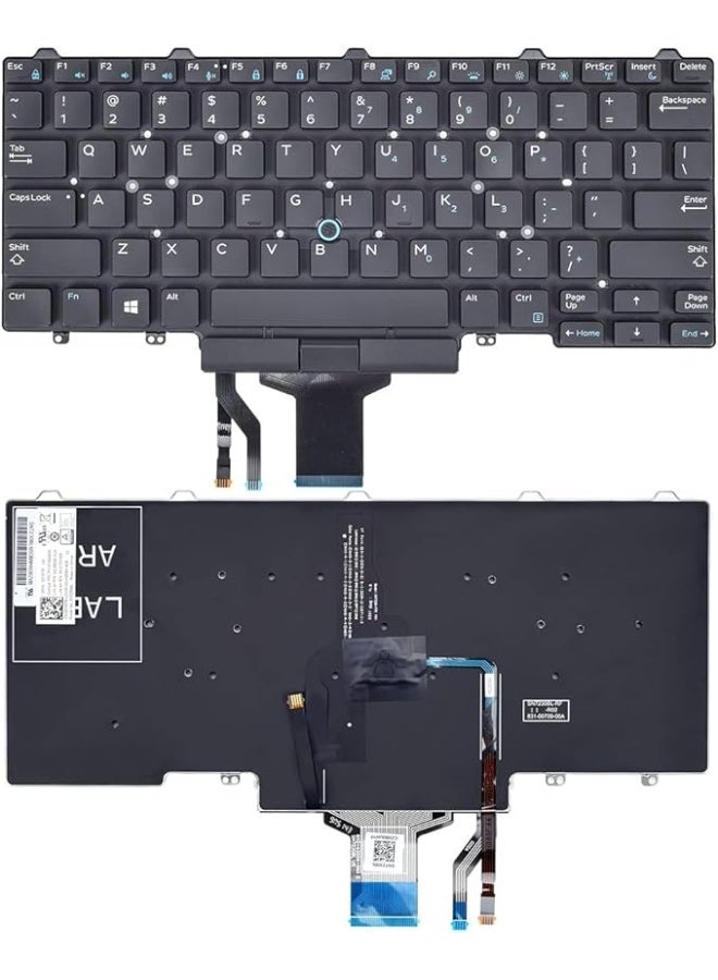Terabyte Replacement Backlight Keyboard for Dell Latitude E5450 E5470 E7450 E7470, Latitude 5480 5490 5491 7480 7490 Series Laptop, Latitude E5450 E5470 E7470 Keyboard with Pointer US Layout - Image 4